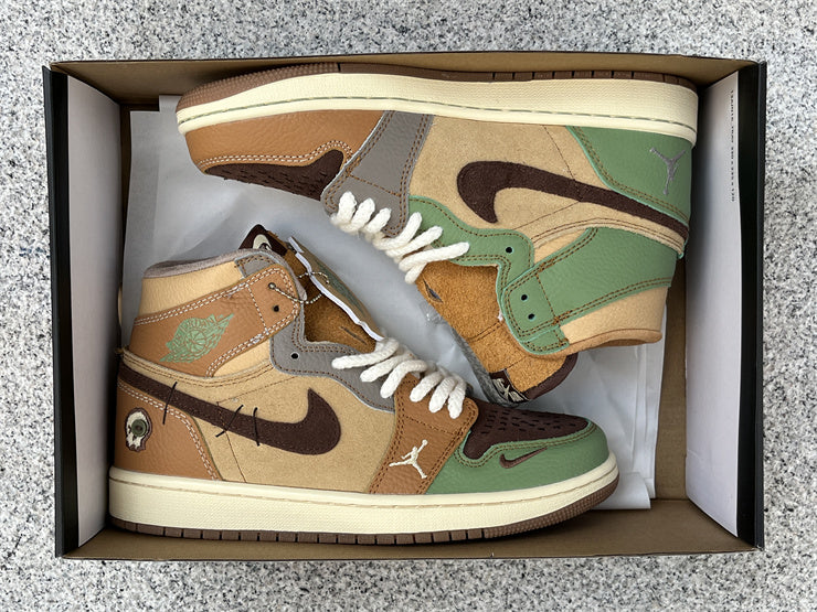 Air Jordan 1 Retro Voodoo Flax and Oil Green