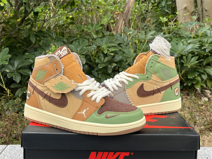 Air Jordan 1 Retro Voodoo Flax and Oil Green