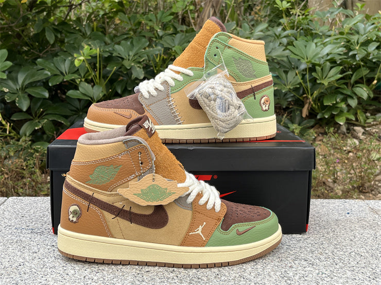 Air Jordan 1 Retro Voodoo Flax and Oil Green