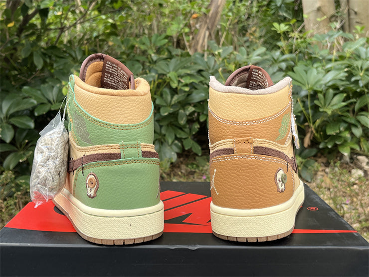 Air Jordan 1 Retro Voodoo Flax and Oil Green