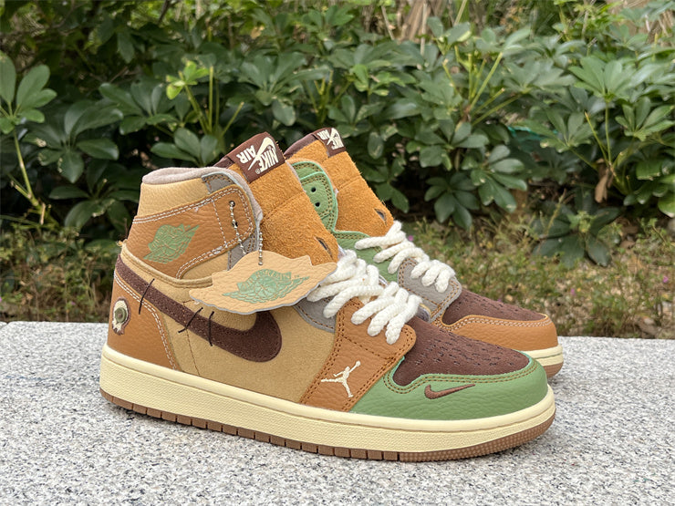 Air Jordan 1 Retro Voodoo Flax and Oil Green