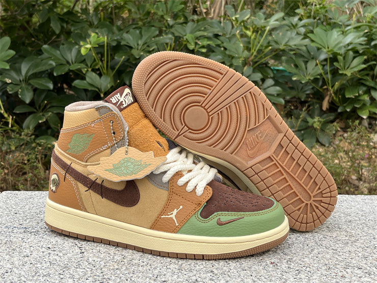 Air Jordan 1 Retro Voodoo Flax and Oil Green