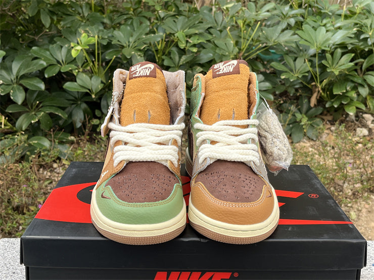 Air Jordan 1 Retro Voodoo Flax and Oil Green