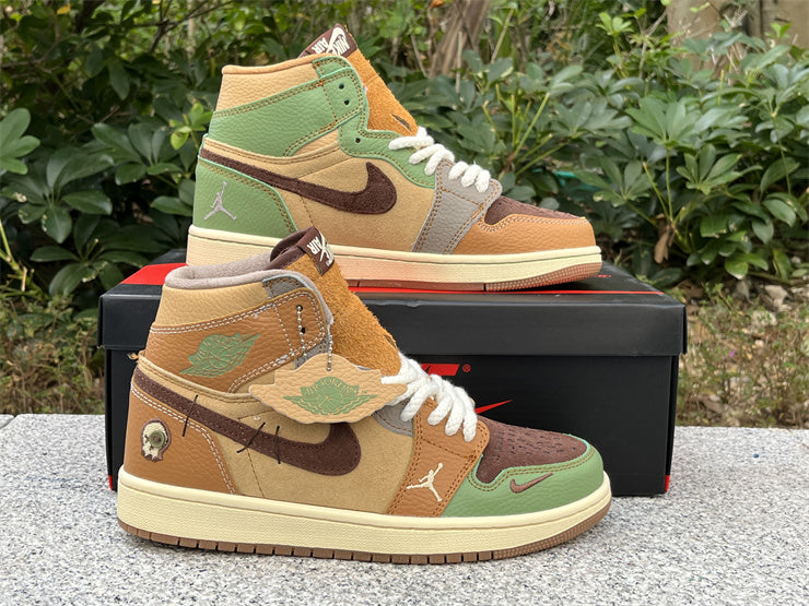 Air Jordan 1 Retro Voodoo Flax and Oil Green