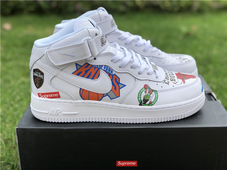 Nike Air Force 1 Mid Supreme NBA White