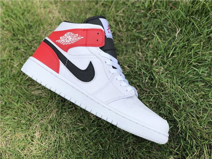 Air Jordan 1 Mid White Black Gym Red