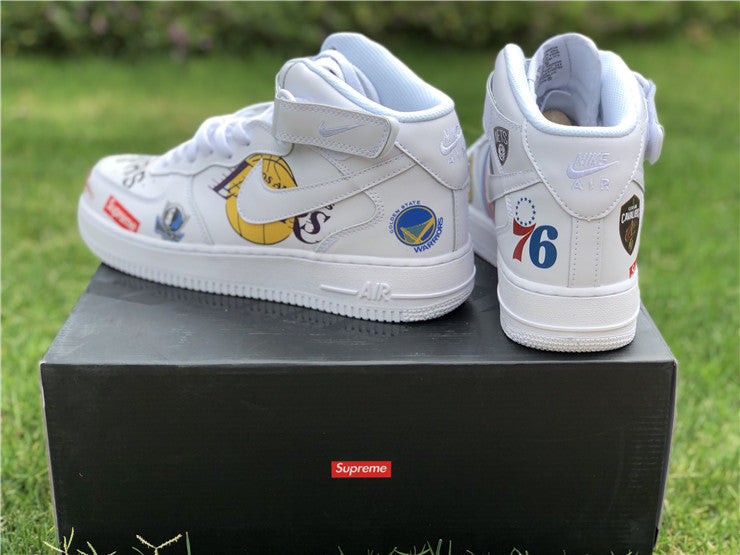 Nike Air Force 1 Mid Supreme NBA White