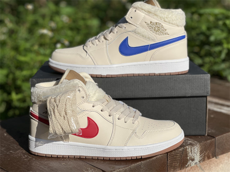 Air Jordan 1 Mid  Fleece Pearl White (GS)