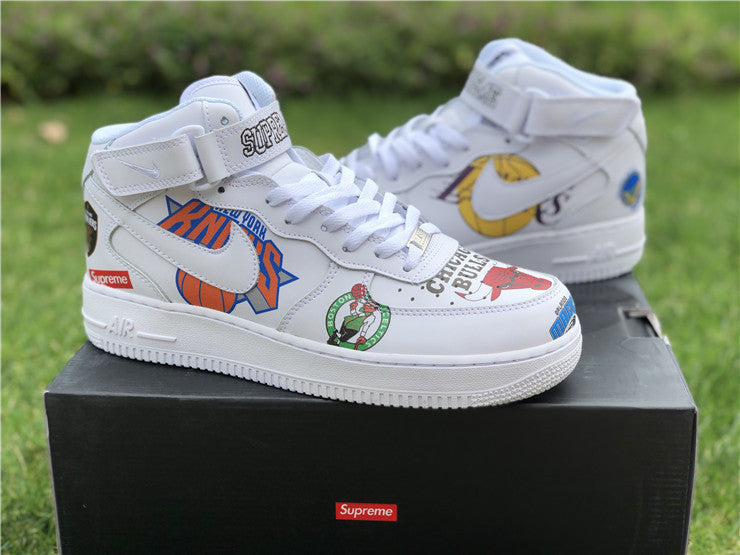 Nike Air Force 1 Mid Supreme NBA White