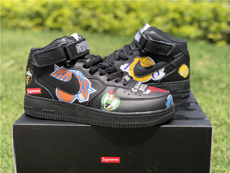 Nike Air Force 1 Mid Supreme NBA Black