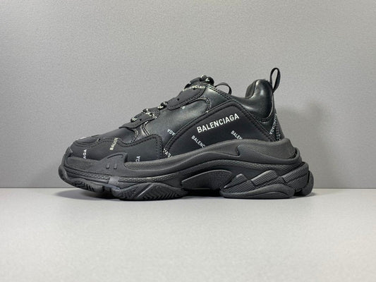 Balenciaga Triple S Allover Logo Black