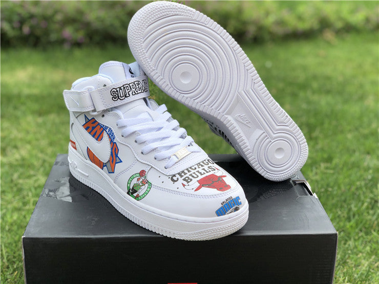 Nike Air Force 1 Mid Supreme NBA White