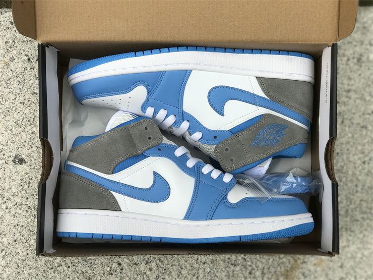 Air Jordan 1  Mid University Blue Grey