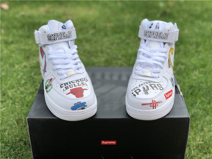 Nike Air Force 1 Mid Supreme NBA White