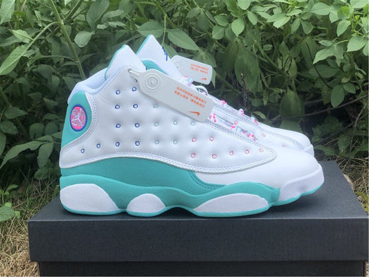 Air Jordan 13  Retro White Soar Green Pink (GS)