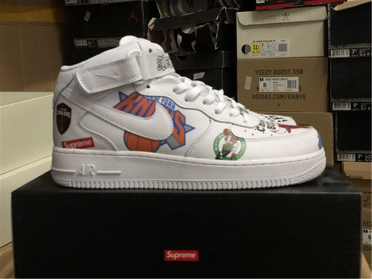 Nike Air Force 1 Mid Supreme NBA White