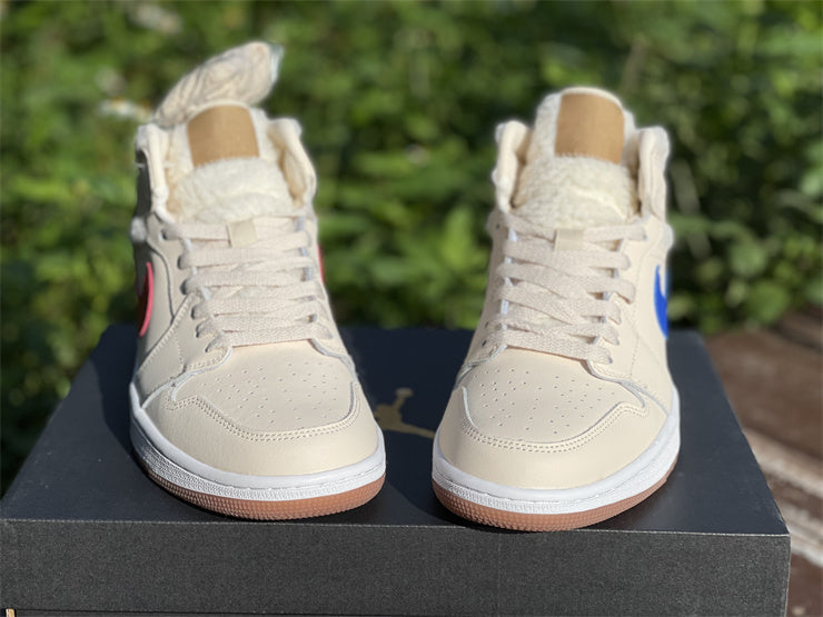 Air Jordan 1 Mid  Fleece Pearl White (GS)