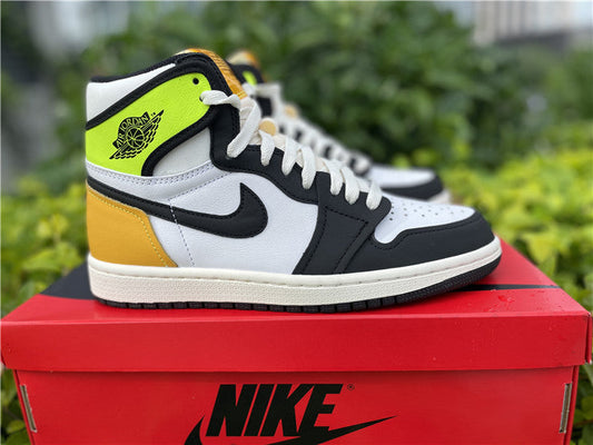 Air Jordan 1 Retro High White Black Volt University Gold