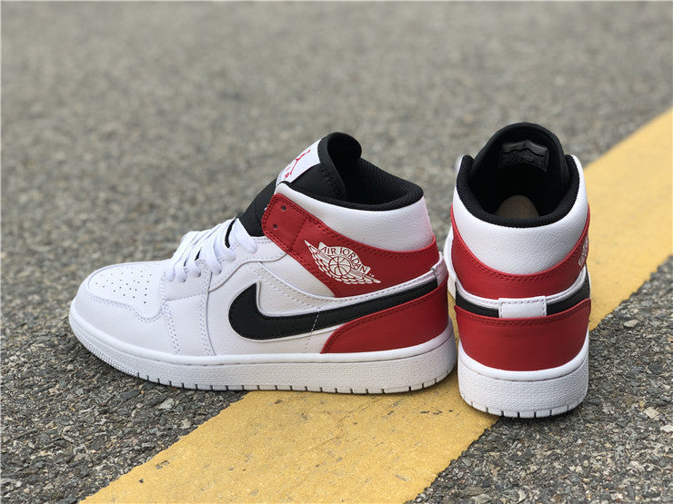 Air Jordan 1 Mid White Black Gym Red