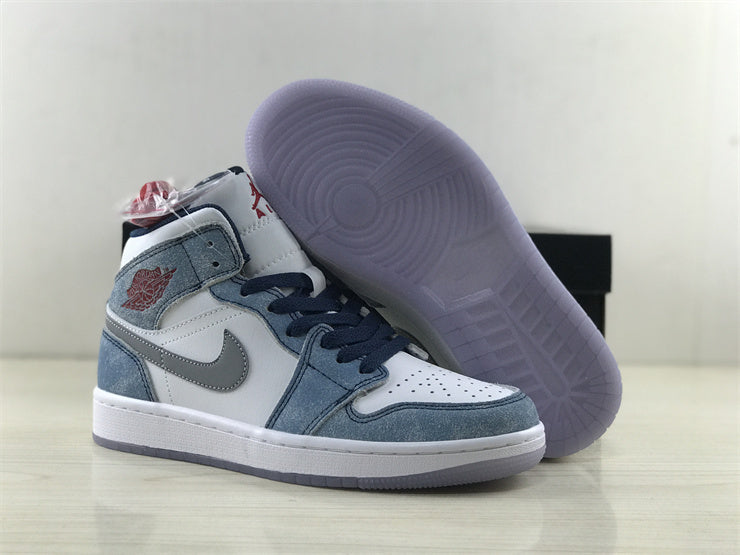 Air Jordan 1  Mid French Blue Fire Red