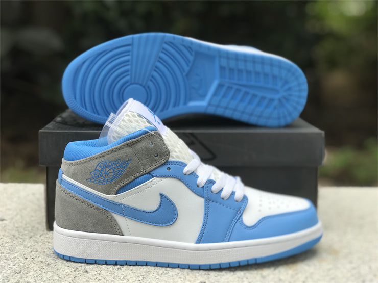 Air Jordan 1  Mid University Blue Grey