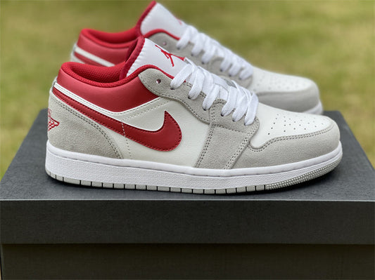 Air Jordan 1  Low SE Light Smoke Grey Gym Red