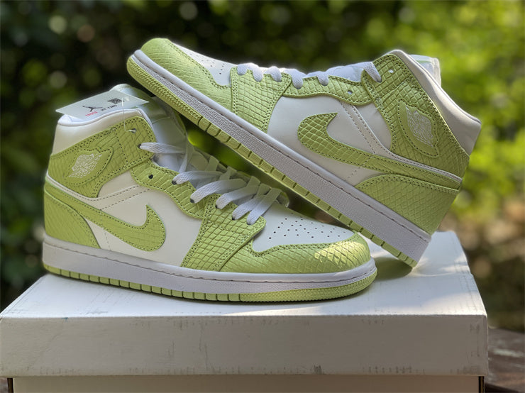 Air Jordan 1 Mid Green Python (W)