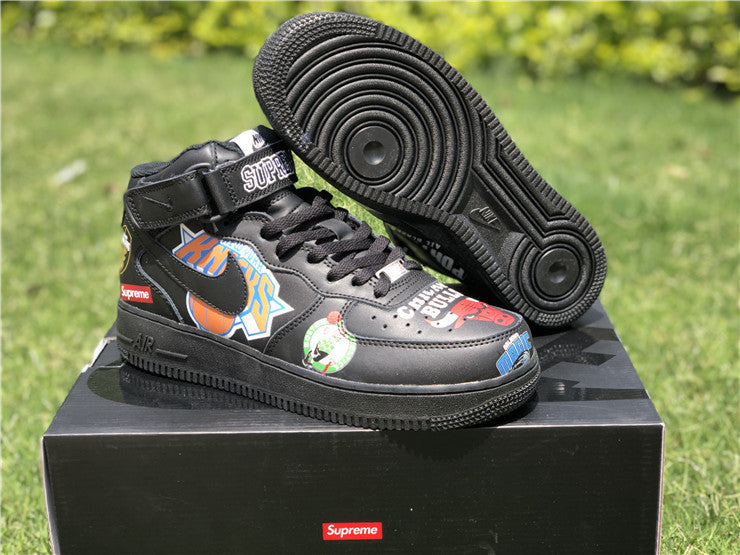 Nike Air Force 1 Mid Supreme NBA Black