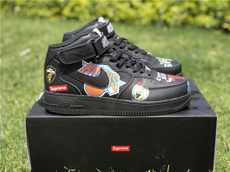 Nike Air Force 1 Mid Supreme NBA Black