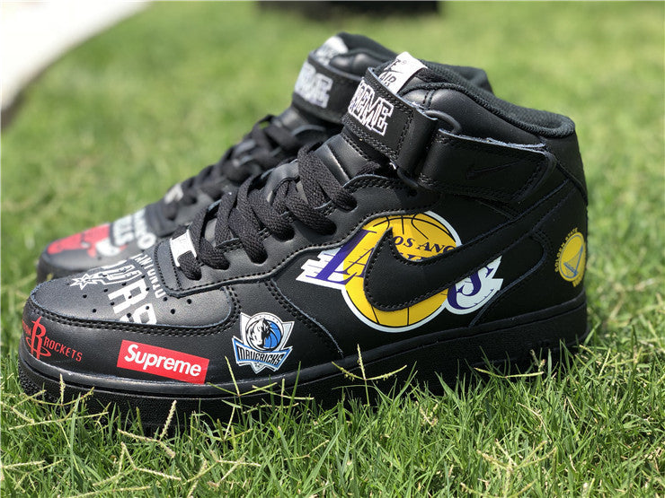 Nike Air Force 1 Mid Supreme NBA Black