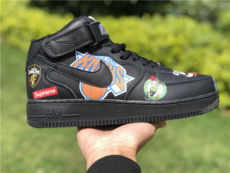 Nike Air Force 1 Mid Supreme NBA Black