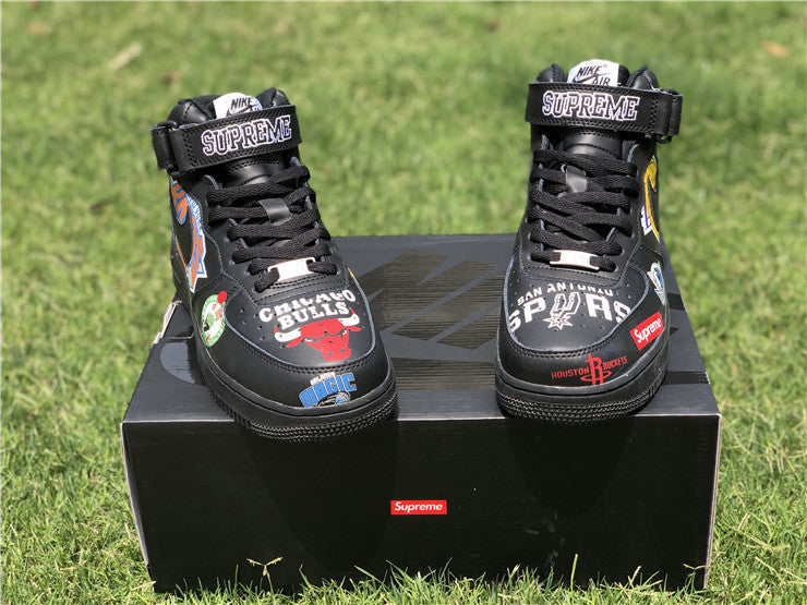 Nike Air Force 1 Mid Supreme NBA Black