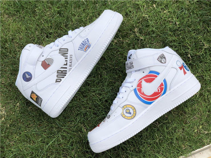 Nike Air Force 1 Mid Supreme NBA White