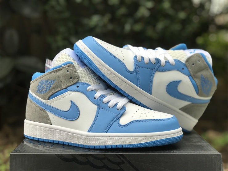 Air Jordan 1  Mid University Blue Grey