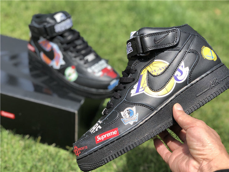 Nike Air Force 1 Mid Supreme NBA Black