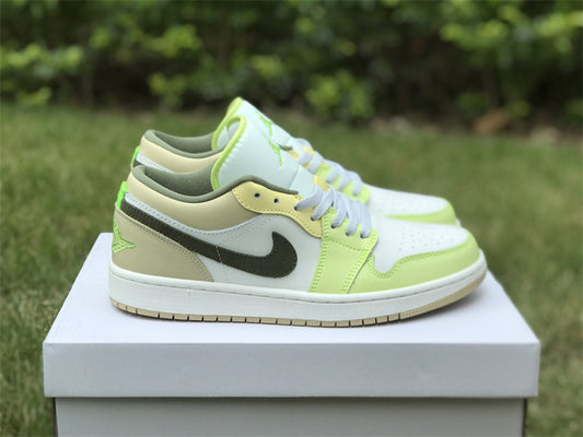 Air Jordan 1 Low Sail White Oil Green