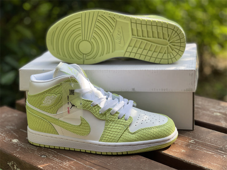 Air Jordan 1 Mid Green Python (W)