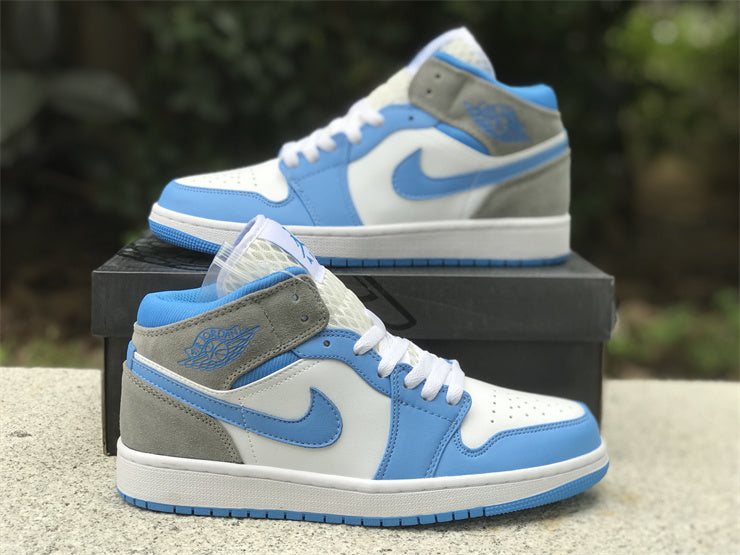 Air Jordan 1  Mid University Blue Grey