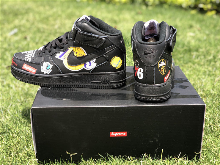 Nike Air Force 1 Mid Supreme NBA Black