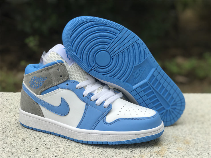 Air Jordan 1  Mid University Blue Grey