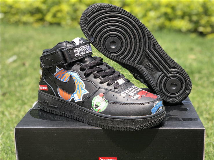 Nike Air Force 1 Mid Supreme NBA Black