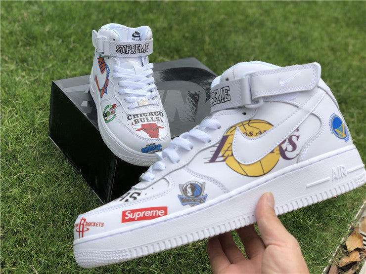 Nike Air Force 1 Mid Supreme NBA White