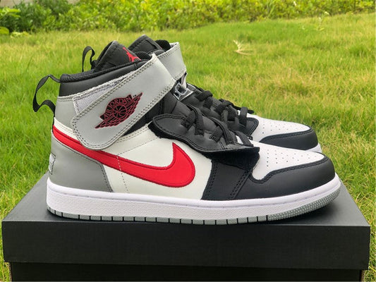 Air Jordan 1 High FlyEase Black Particle Grey Gym Red