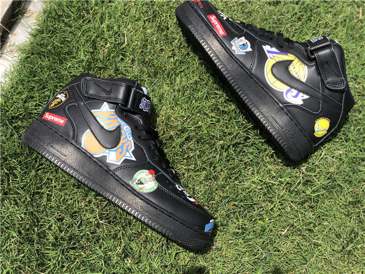 Nike Air Force 1 Mid Supreme NBA Black