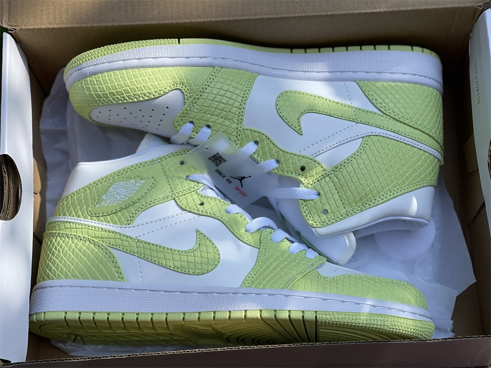 Air Jordan 1 Mid Green Python (W)