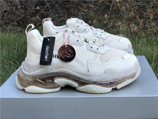 Blalenciaga Triple S Clear Sole White Grey